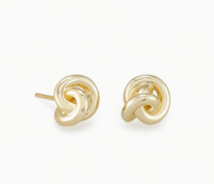 Presleigh Love Knot Stud Earrings Bright Gold