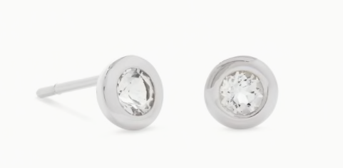 Aliyah Sterling Silver Stud Earrings White Topaz