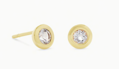 Aliyah 18k Gold Vermeil Stud Earrings White Topaz