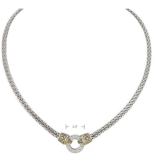 N2802 Antiqua Pave Circle Double Strand Necklace
