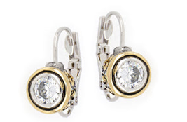 F5023 Beijos 6mm Bezel Set Earrings, Stone: Clear