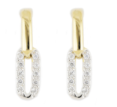 M5339 Diamante Small Two Link Pave Post Earrings