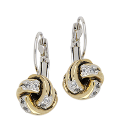 F5279 Infinity Knot Pave French Wire Earrings
