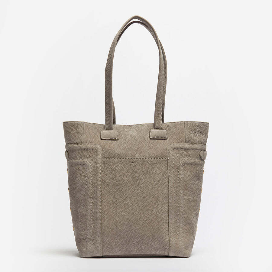 Otis Tote, Color: Natural Grey, Hardware: Brushed Gold