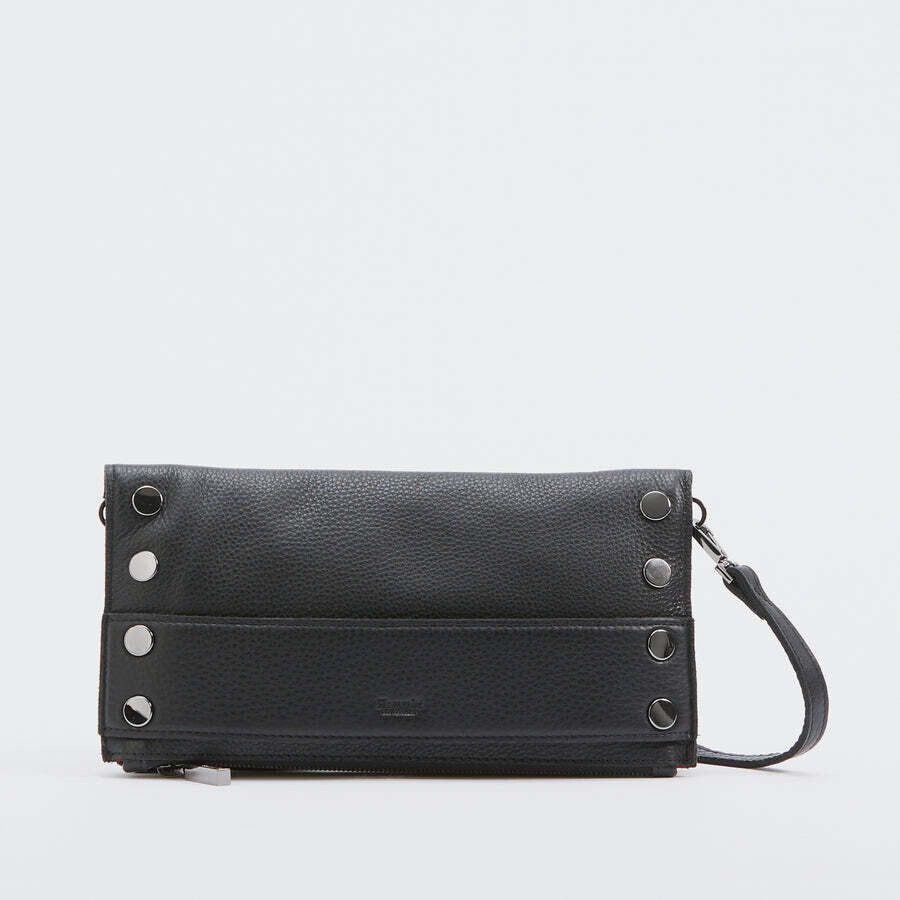 Ryan Clutch, Leather: black, Hardware: Brushed Silver