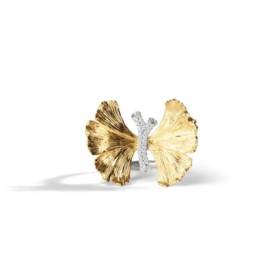 Butterfly Gingko Ring with Diamond