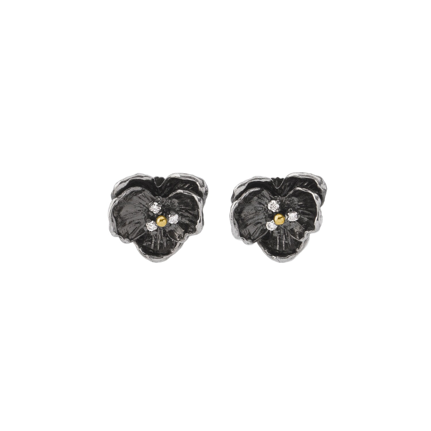 Orchid Earrings with Diamonds
