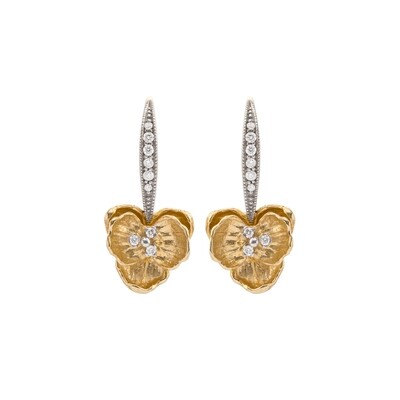 Orchid Earrings with Diamonds