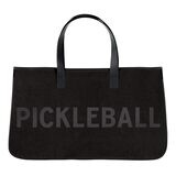 Pickleball Black Canvas Tote