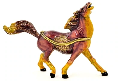 Roaring Horse Jeweled Trinket Box