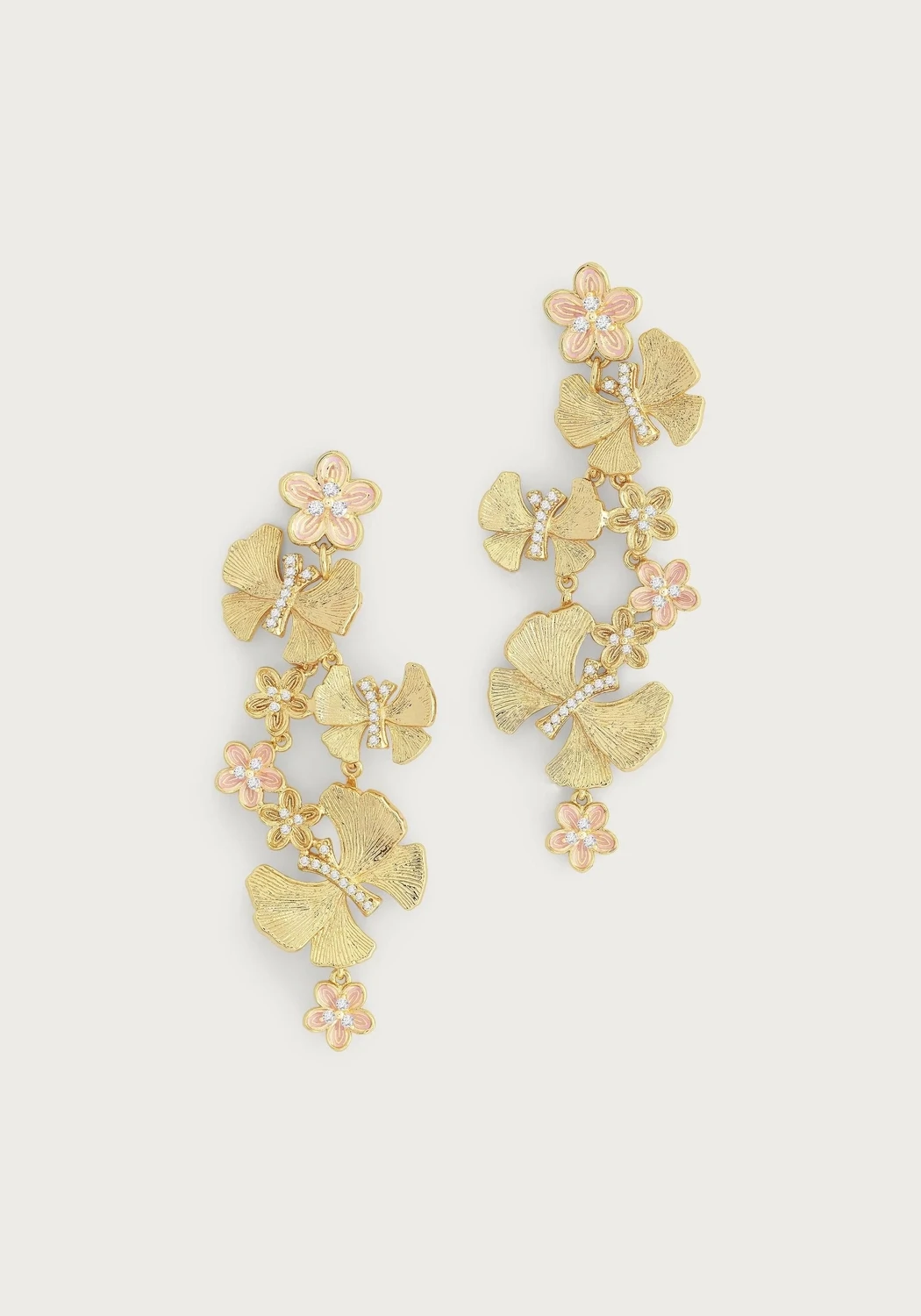 Butterfly with Flowers Dangle Earring