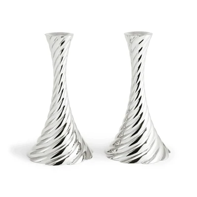 Twist Candle Holders S/2 Silver