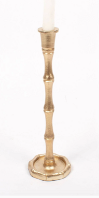 12in Gold Bamboo Candlestick