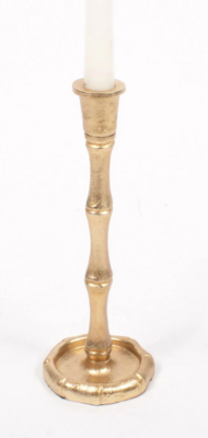 10in Gold Bamboo Candlestick