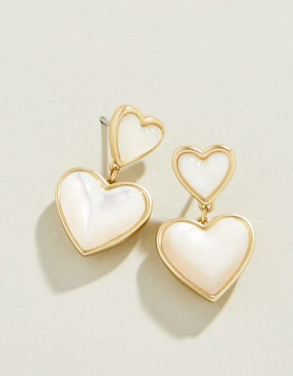 Full Heart Earrings Mother of Pearl 386843  