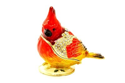 Jeweled Cardinal Trinket Box