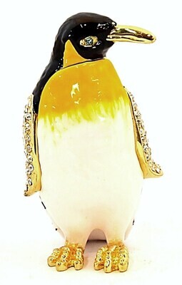 Standing Penguin Jeweled Trinket Box