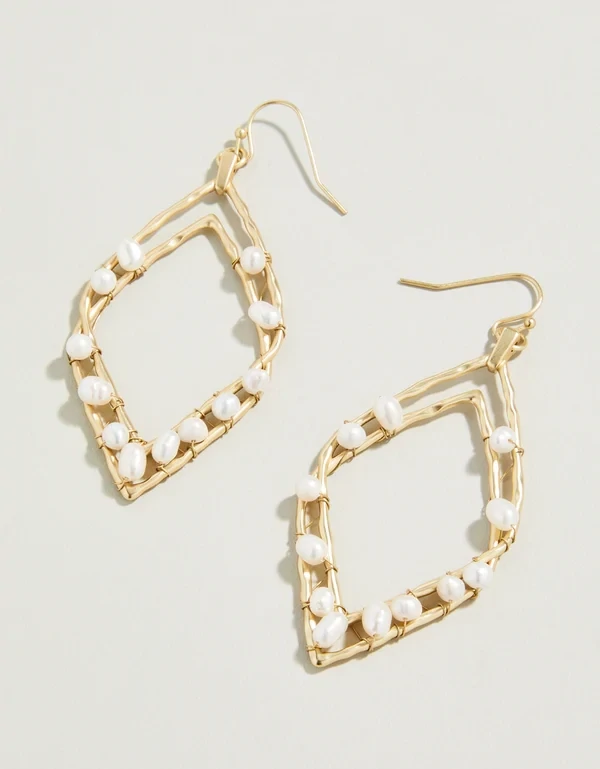 Deco Drama Beaded Earrings Pearl 38128