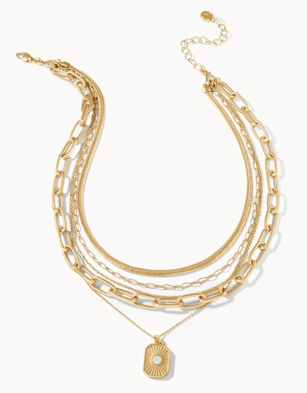 Radiant Window Layering Necklace 668064