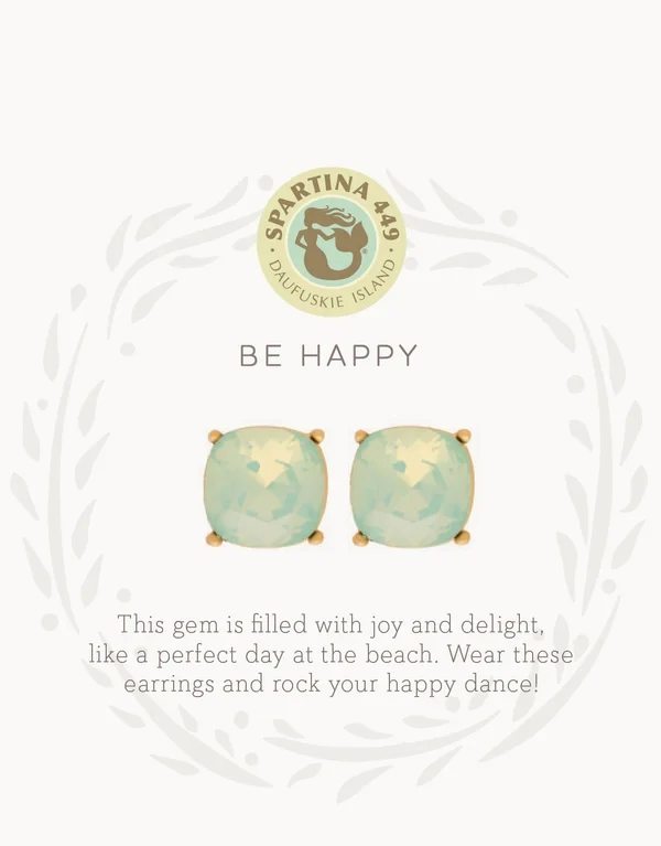 Be Happy Sea Green Gold Earrings 512602 