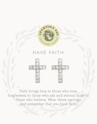 SLV Have Faith/Cross Stud Silver 