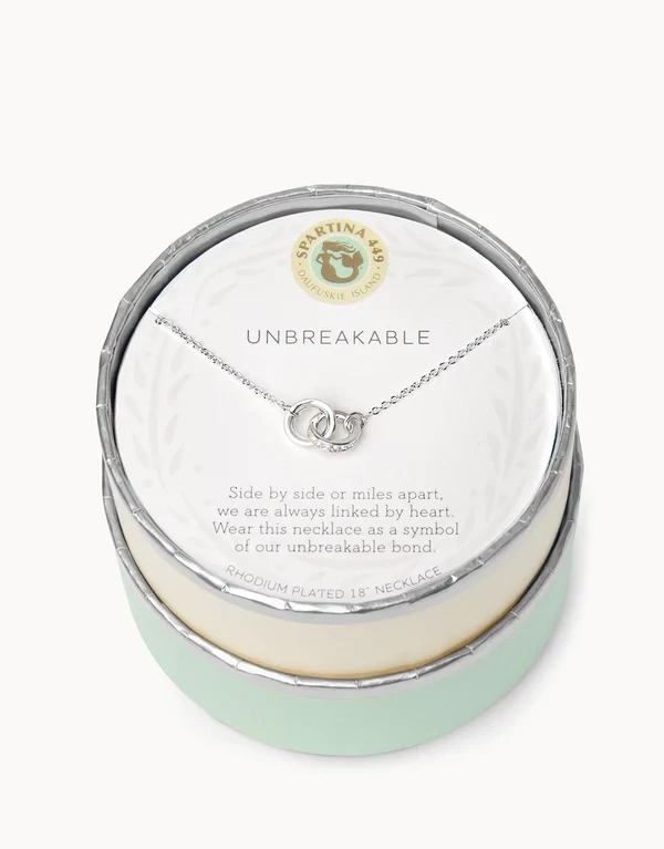 SLV Unbreakable/Double Rings 18&quot; Necklace Sil