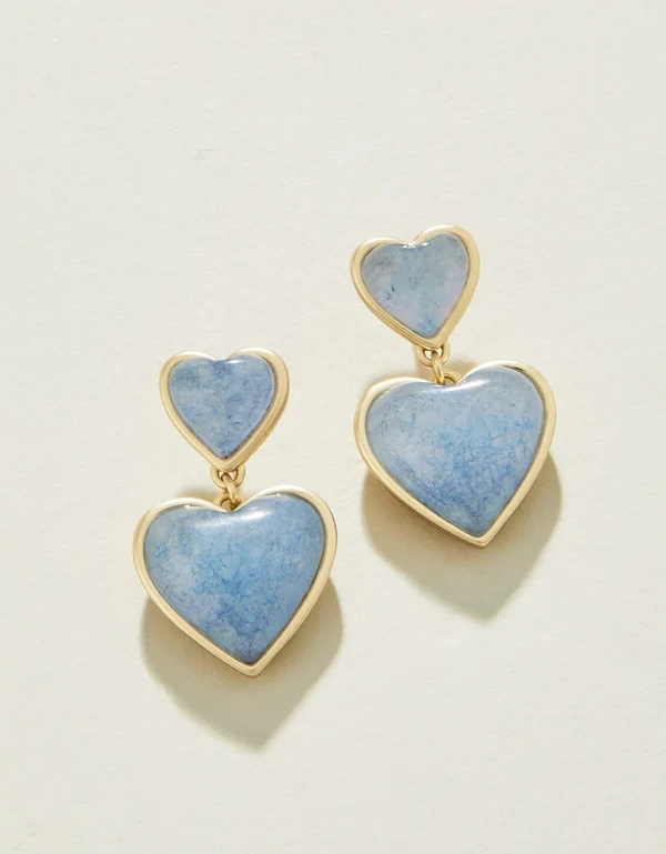 Full Heart Earrings Blue 386614 