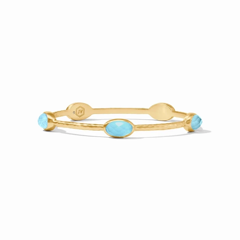 Ivy Stone Bangle in Iridescent Capri Blue Medium