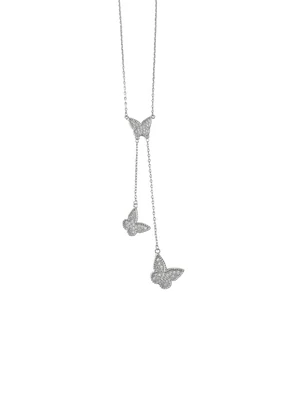Butterfly Drop Necklace - SIlver