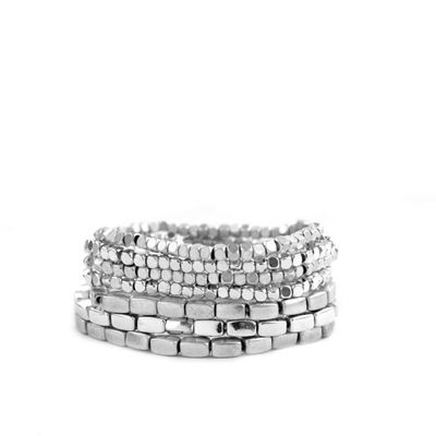 Silver 7-Strand Bracelet Set