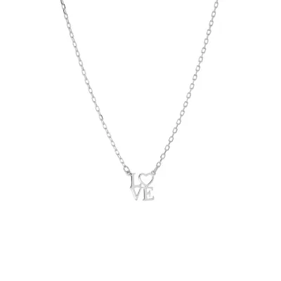 Silver LOVE Charm Necklace