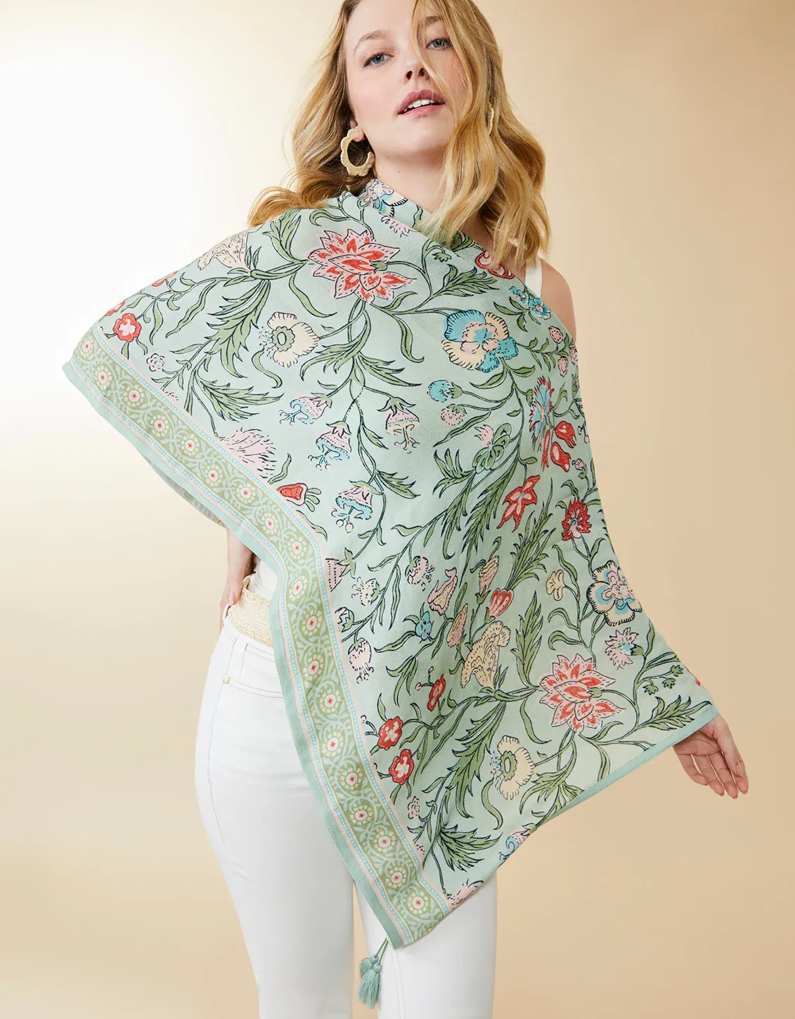 Topper Hamilton Floral Block Seafoam