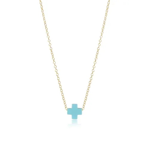 EGirl 14in Necklace Gold Signature Cross Sm