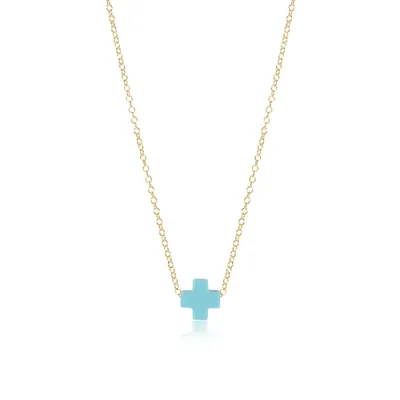 EGirl 14in Necklace Gold Signature Cross Sm