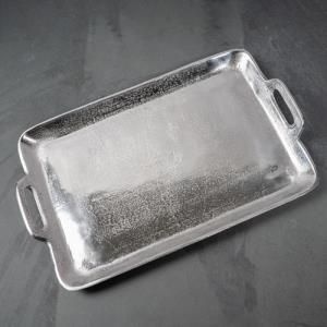 9937 Lg Silver Rectangle Handle Tray