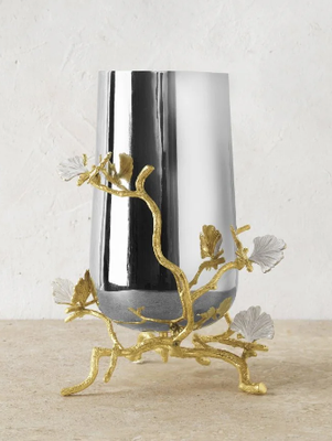 174500 Medium Butterfly Ginkgo Gold Vase
