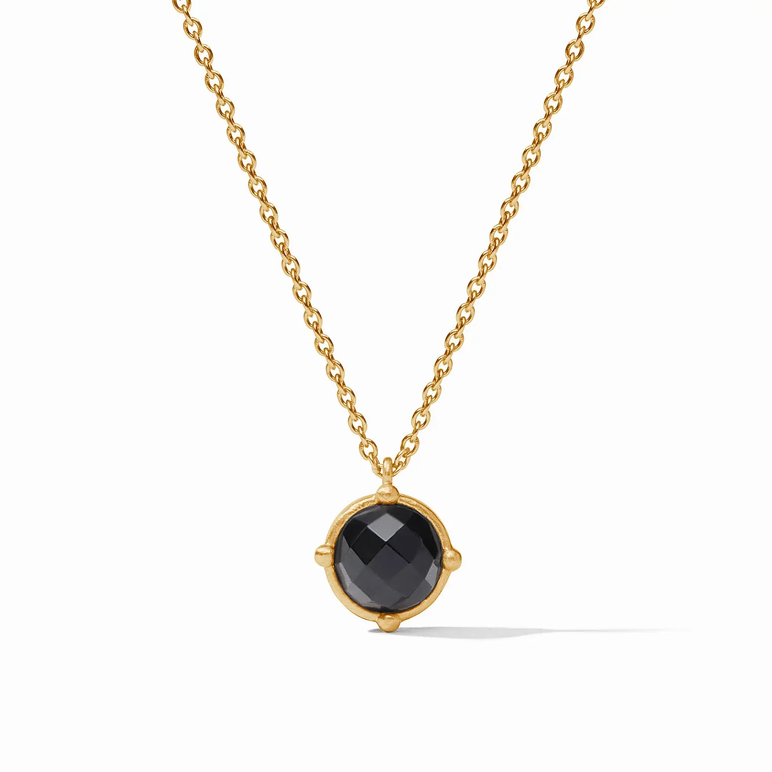 Honeybee Solitaire Necklace Obsidian Black