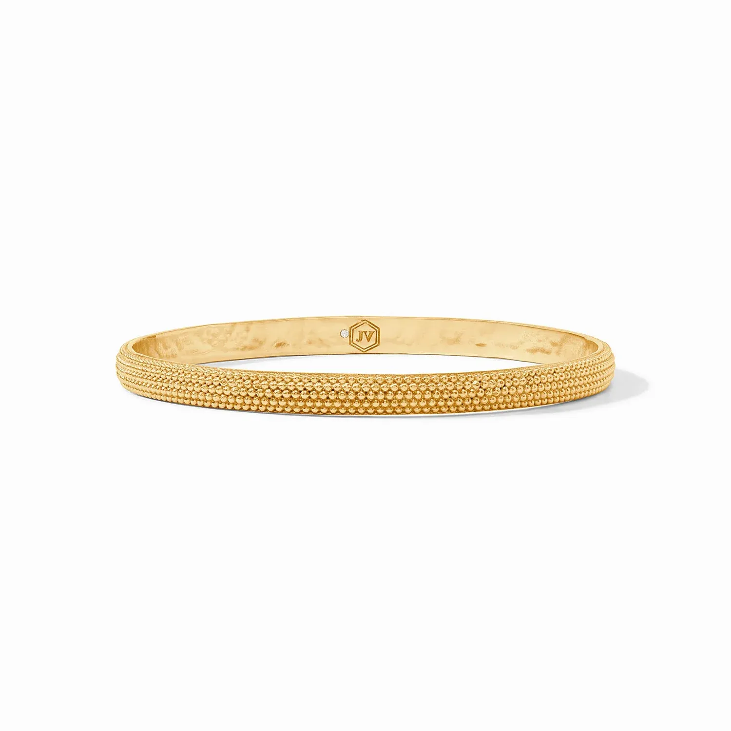 Beaded Eternity Bangle Cabochon Gold M