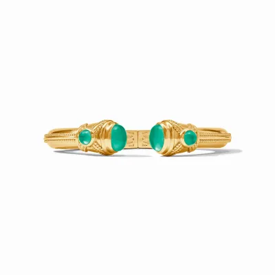Cabochon Demi Cuff Iridescent Emerald Green