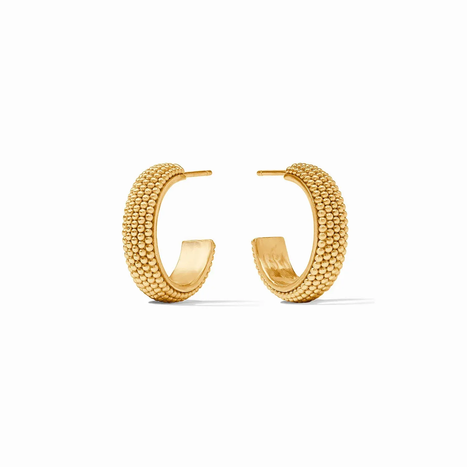 Beaded Eternity Hoop Cabochon Gold
