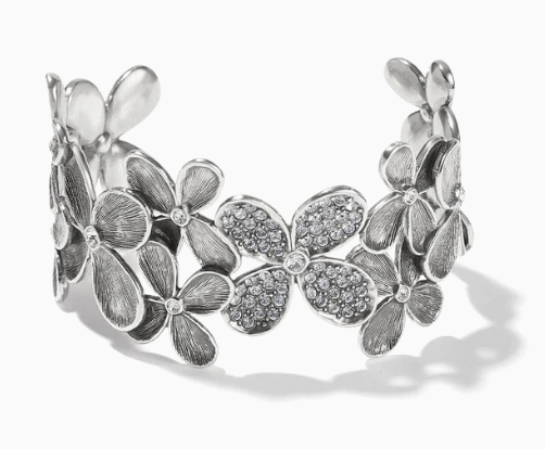 JF0133 Everbloom Petals Silver Cuff Bracelet