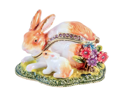 Bunny Jeweled Trinket Box