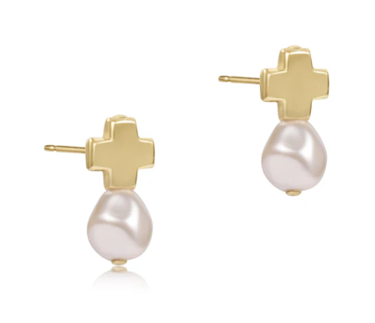 Signature Cross Gold Stud Pearl