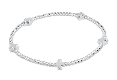 Signature Cross Small Sterling Pattern 2mm bracelet