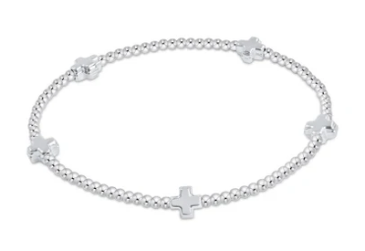 Signature Cross Small Sterling Pattern 2mm bracelet