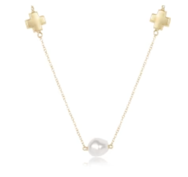 15&quot; Signature Cross Admire Simplicity w Pearl/Gold