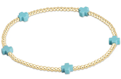 Signature Cross Small Gold Pattern 2mm