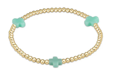 EGirl Signature Cross 3mm Mint Bracelet