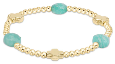 Signature Cross Admire Gold 3mm Amazonite