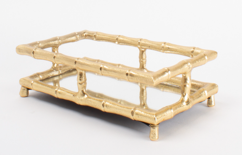 Gold Bamboo Guest Towel Tray